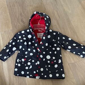 Hatley Black and White Polka Dot Kids Raincoat